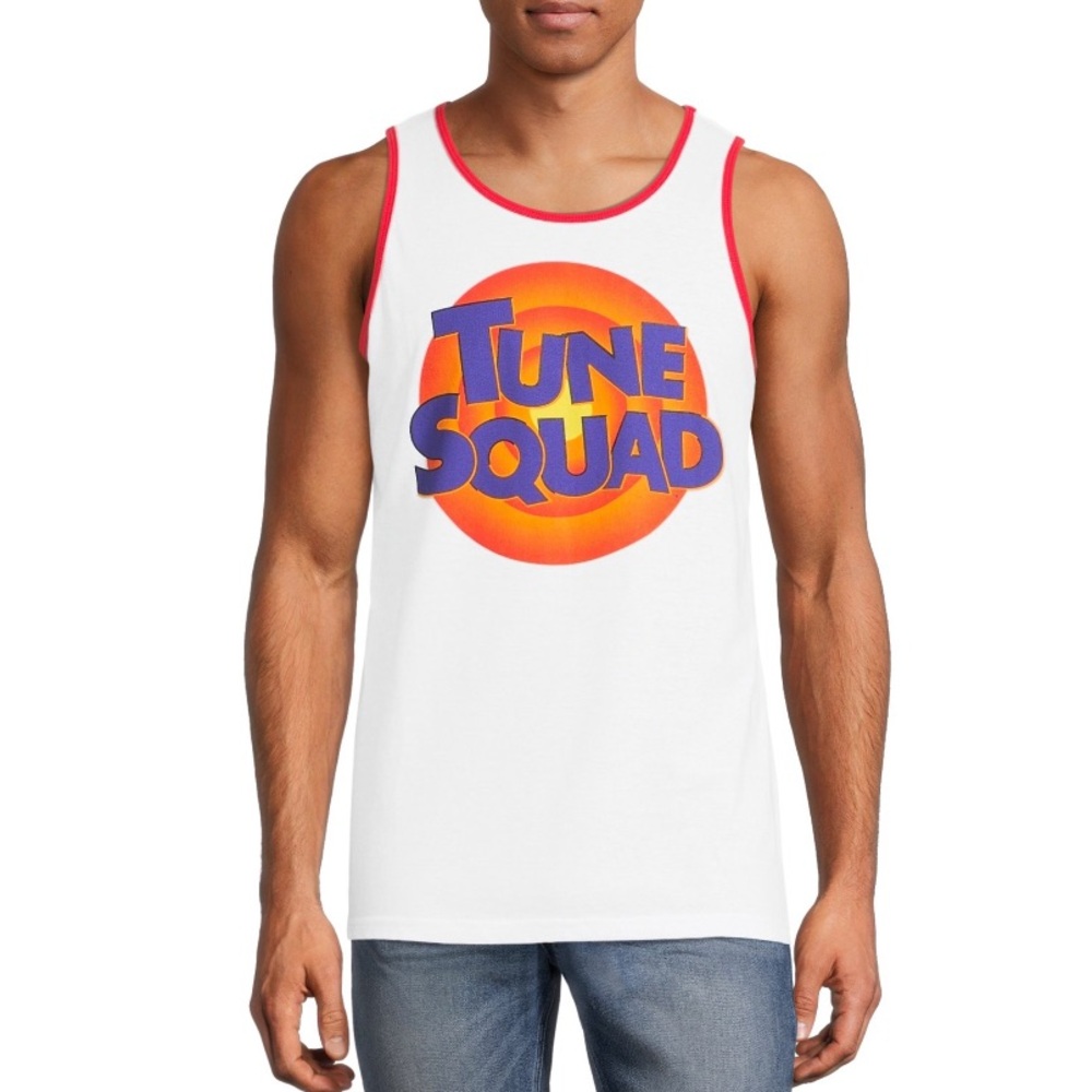 Space Jam Men’s Tune Squad Tank Top White Bugs Bunny Graphic Tee Sz 2X NWT BBall